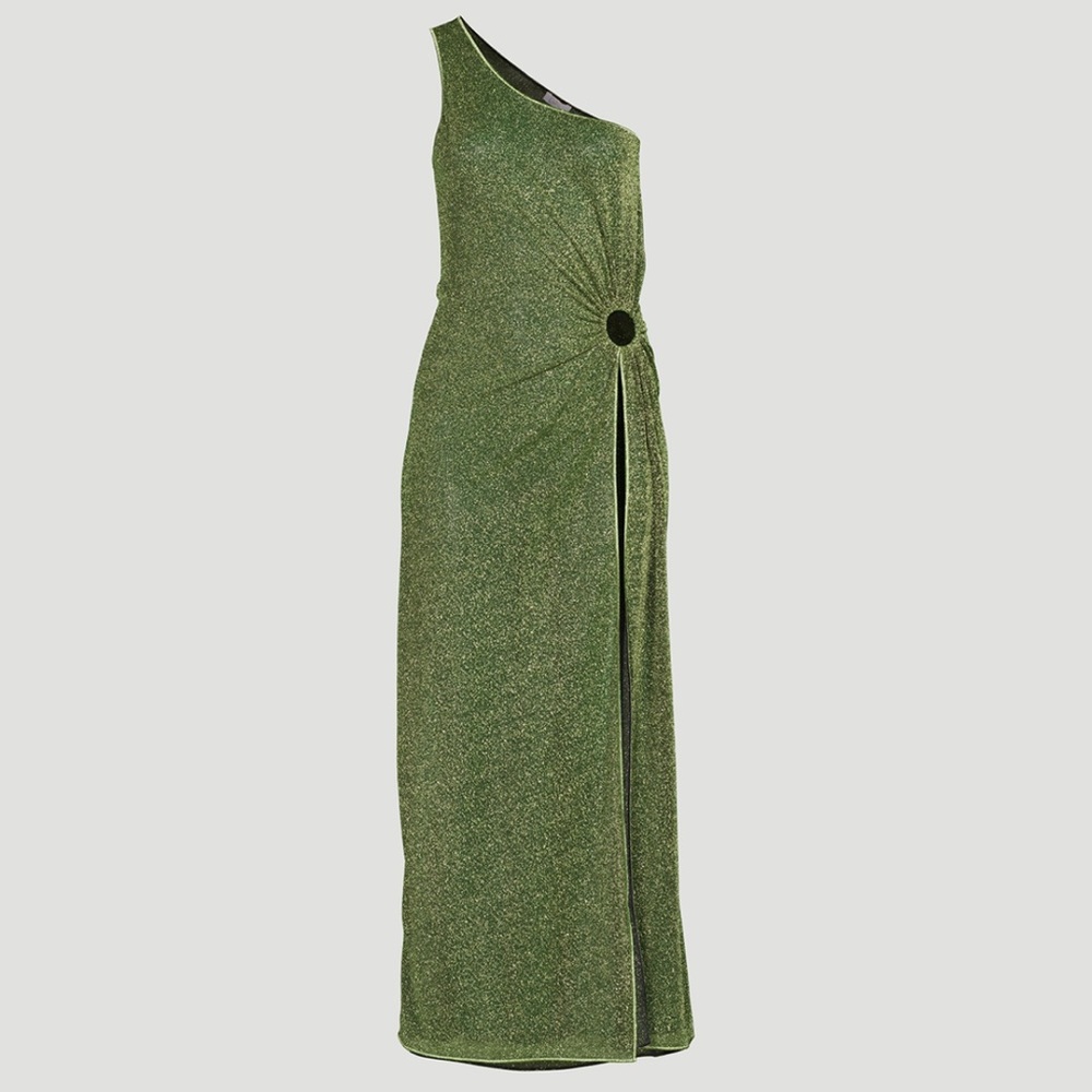 OSÉREE Lumière One-Shoulder Maxi Dress Green S/M - Brand new! (never worn)